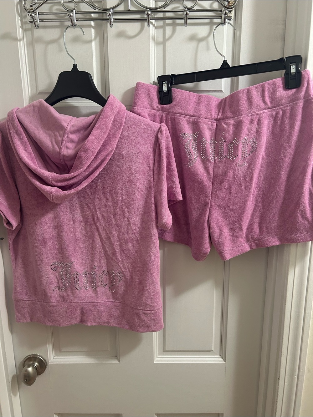 NWT Juicy Couture dewberry purple Hoodie Shorts Set Terry medium